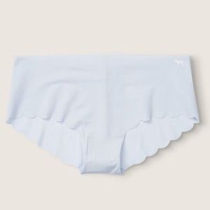 Victoria's Secret PINK No Show Scallop Hiphugger Panty Hydrangea Blue NEW